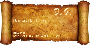 Dancsik Imre névjegykártya