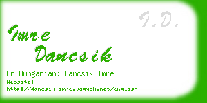 imre dancsik business card